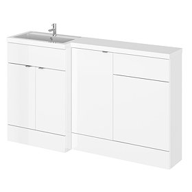 Hudson Reed 1500mm Gloss White Combination Unit (600 Vanity, 400 Base Unit + 500 WC Unit) Large Imag