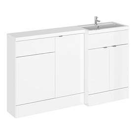 Hudson Reed Fusion 1500 RH Gloss White Combination Unit (600 Vanity, 400 Base Unit + 500 WC Unit) La