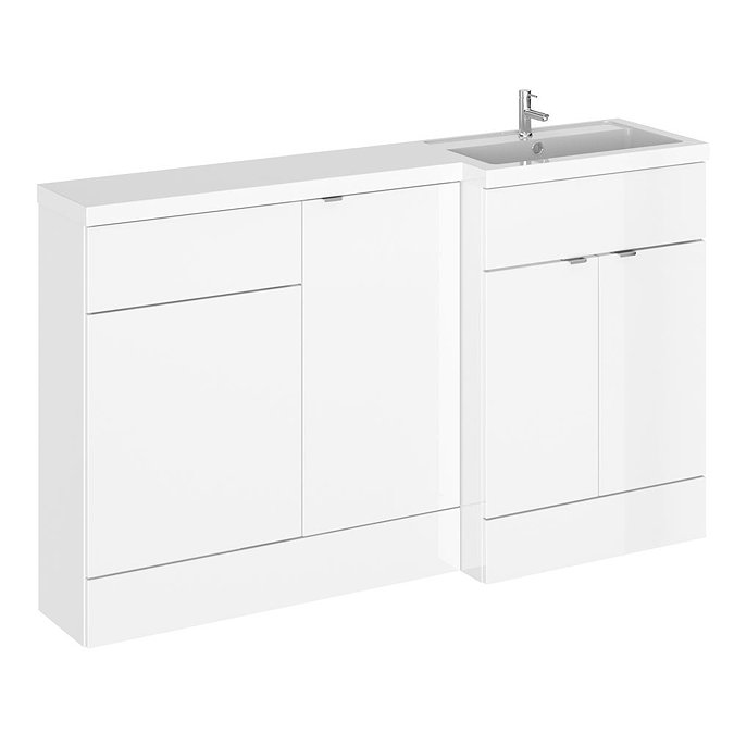 Hudson Reed Fusion 1500 RH Gloss White Combination Unit (600 Vanity, 400 Base Unit + 500 WC Unit) La