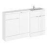 Hudson Reed Fusion 1500 RH Gloss White Combination Unit (600 Vanity, 400 Base Unit + 500 WC Unit) La