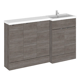Hudson Reed Fusion 1500 RH Grey Avola Combination Unit (600 Vanity + 300 Base Unit x 3) Large Image
