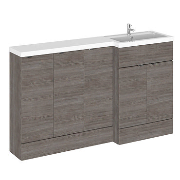 Hudson Reed Fusion 1500mm Grey Avola Combination Unit (600 Vanity + 300 Base Unit x 3)  Standard Large Image