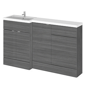 Hudson Reed Fusion 1500mm Grey Avola Combination Unit (600 Vanity, 400 Base Unit + 500 WC Unit)