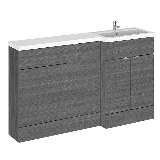 Hudson Reed Fusion 1500mm Grey Avola Combination Unit (600 Vanity, 400 Base Unit + 500 WC Unit)