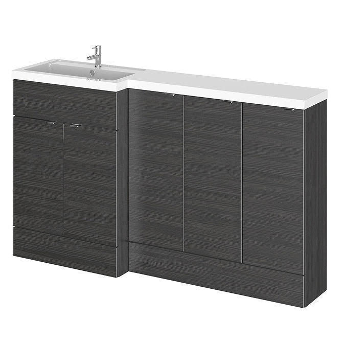 Hudson Reed 1500mm Hacienda Black Combination Unit (600 Vanity + 300 Base Unit x 3) Large Image