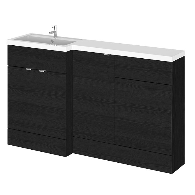 Hudson Reed Fusion 1500mm Black Combination Unit (600 Vanity, 400 Base Unit + 500 WC Unit)