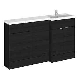 Hudson Reed Fusion 1500mm Black Combination Unit (600 Vanity, 400 Base Unit + 500 WC Unit)