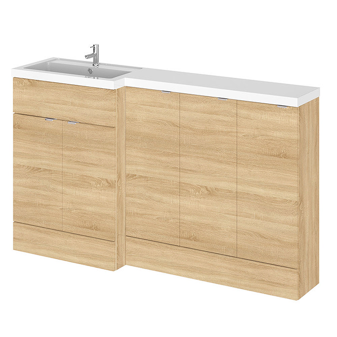 Hudson Reed 1500mm Natural Oak Combination Unit (600 Vanity + 300 Base Unit x 3) Large Image