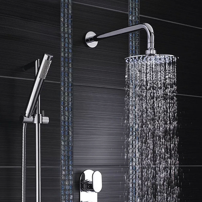 Hudson Reed 200mm Round Shower Head + Fast Fix Shower Arm Profile Large Image