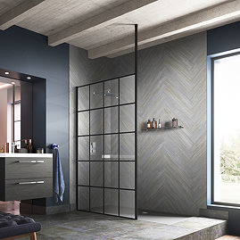 Hudson Reed 3000mm Black Ceiling Post for Wetroom Screen - WRSF006 Large Image