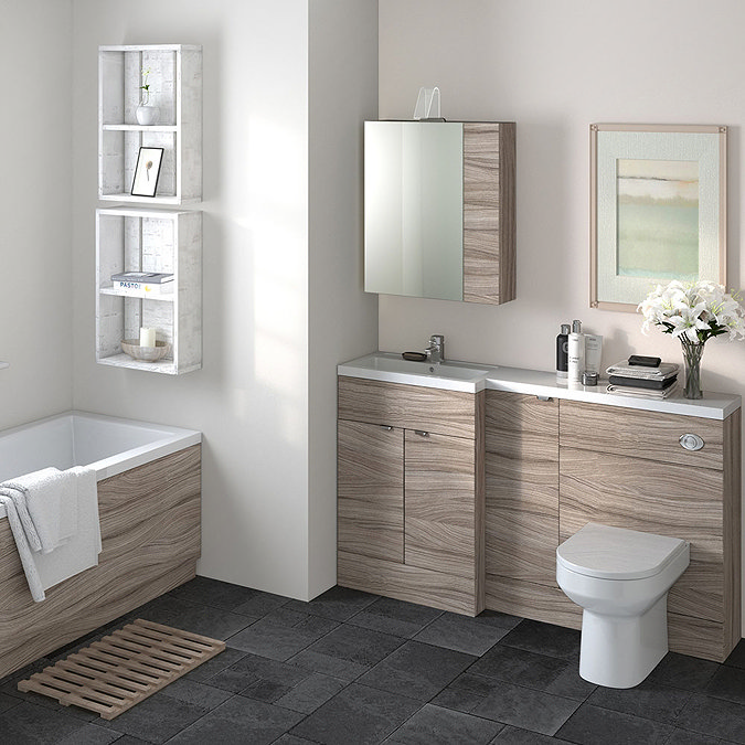 Hudson Reed 300x255mm Driftwood Compact Base Unit Feature Large Image
