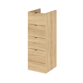 Hudson Reed 300x355mm Natural Oak Full Depth 4 Drawer Unit Large Image