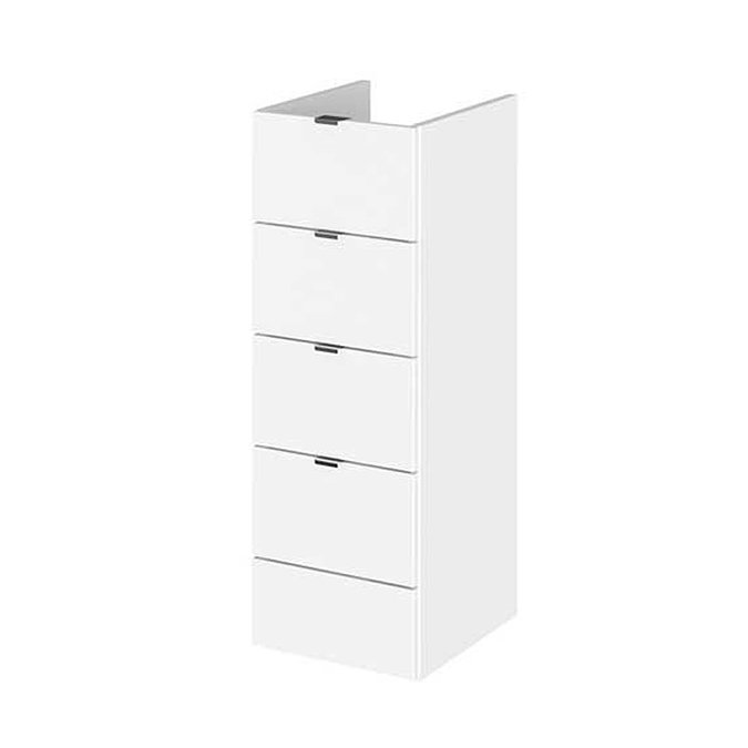 Hudson Reed 300x355mm White Gloss Full Depth 4 Drawer Unit Large Image