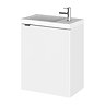Hudson Reed 400mm Gloss White Wall Hung Compact Unit & Basin Large Image