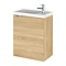 Hudson Reed 400mm Natural Oak Wall Hung Compact Unit & Basin Large Image