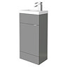 Hudson Reed 405mm Gloss Grey Compact Floor Standing Vanity Unit Inc. Basin Large Image