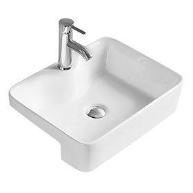 Hudson Reed 480mm Rectangular Semi-Recessed Basin - NBV174 Large Image