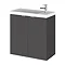 Hudson Reed 500mm Gloss Grey Wall Hung Compact Unit & Basin Large Image