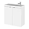 Hudson Reed 500mm Gloss White Wall Hung Compact Unit & Basin Large Image