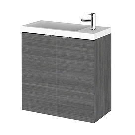 Hudson Reed 500mm Grey Avola Wall Hung Compact Unit & Basin