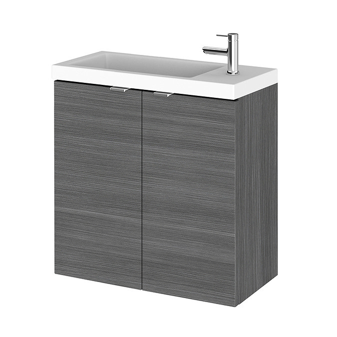 Hudson Reed 500mm Grey Avola Wall Hung Compact Unit & Basin