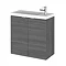 Hudson Reed 500mm Grey Avola Wall Hung Compact Unit & Basin