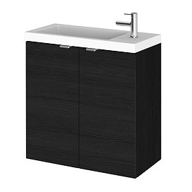 Hudson Reed 500mm Hacienda Black Wall Hung Compact Unit & Basin