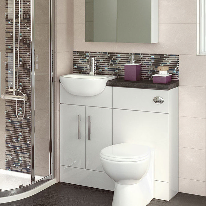 Hudson Reed 500x255mm Gloss White Compact Vanity Unit  Feature Large Image