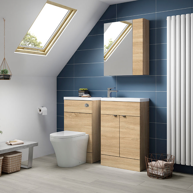 Hudson Reed 500x255mm Natural Oak Compact WC Unit  Profile Large Image