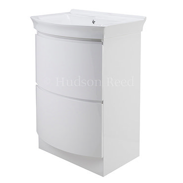 Hudson Reed Canopy Floor Standing Basin & Cabinet W600 x D475mm - White - FCA005 Profile Large Image