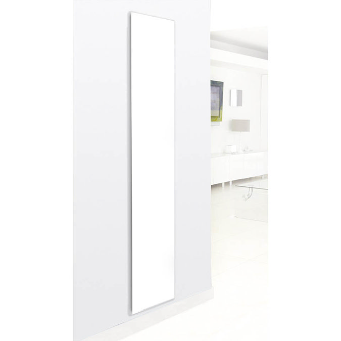 Hudson Reed 600 Watt Infrared Heating Panel H1800 x W300mm - White Glass - INF003  In Bathroom Large