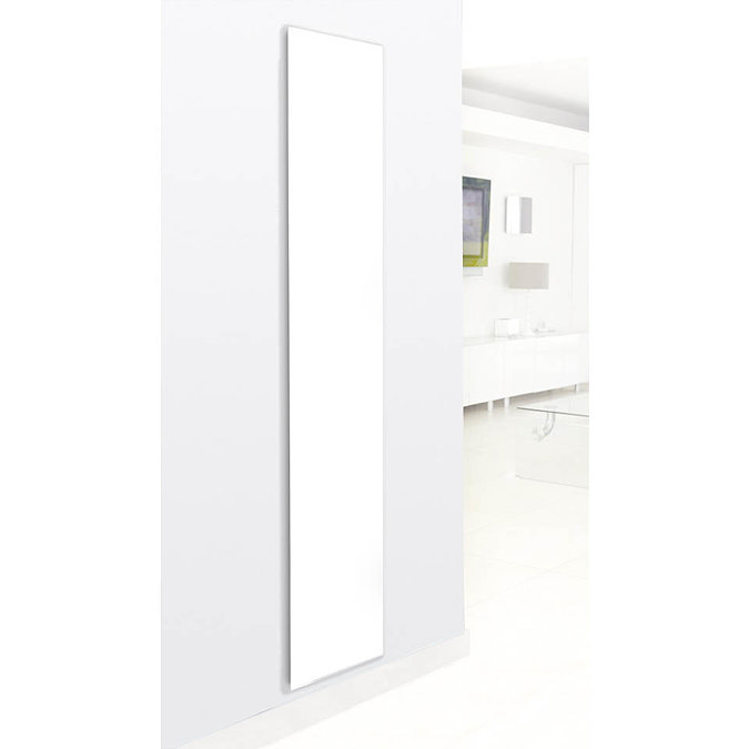 Hudson Reed 600 Watt Infrared Heating Panel H1800 x W300mm - White Glass - INF003 In Bathroom Large
