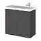 Hudson Reed 600mm Gloss Grey Wall Hung Compact Unit & Basin Large Image