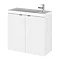 Hudson Reed 600mm Gloss White Wall Hung Compact Unit & Basin Large Image