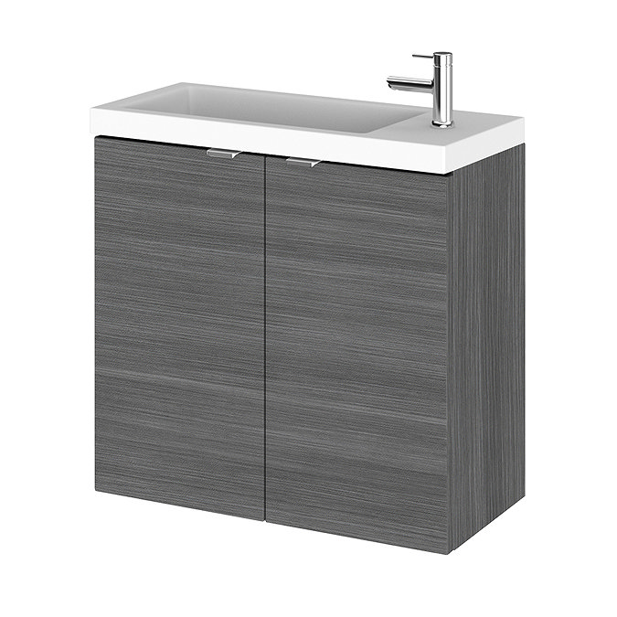 Hudson Reed 600mm Grey Avola Wall Hung Compact Unit & Basin