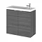 Hudson Reed 600mm Grey Avola Wall Hung Compact Unit & Basin