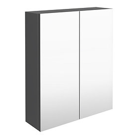 Hudson Reed 600mm Gloss Grey 50/50 Mirror Unit Large Image