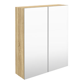 Hudson Reed 600mm Natural Oak 50/50 Mirror Unit Large Image