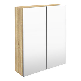 Hudson Reed 600mm Natural Oak 50/50 Mirror Unit Large Image