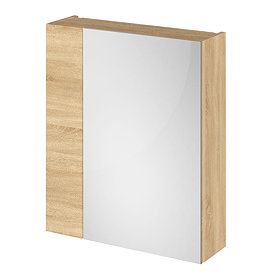 Hudson Reed 600mm Natural Oak 75/25 Mirror Unit Large Image