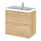 Hudson Reed 600mm Natural Oak Full Depth Wall Hung 2-Door Unit & Basin Large Image