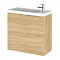 Hudson Reed 600mm Natural Oak Wall Hung Compact Unit & Basin Large Image