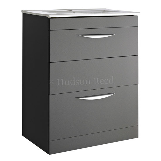 Hudson Reed Memoir Floor Mounted Basin & W605 x D390mm Grey