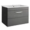 Hudson Reed Memoir Wall Mounted Basin & Cabinet W605 x D390mm - Grey - FME008 Large Image