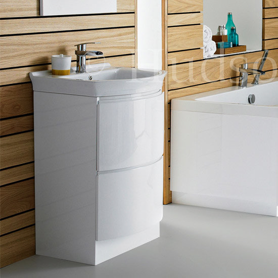 Hudson Reed Canopy Floor Standing Basin & Cabinet W800 x D475mm - White - FCA008 Profile Large Image