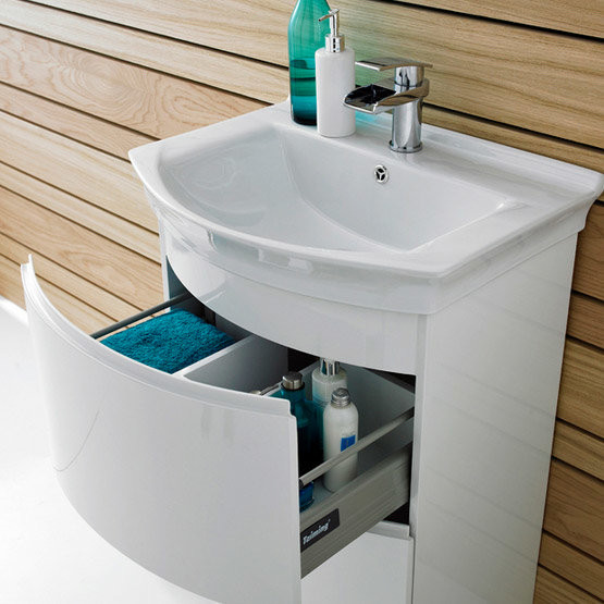 Hudson Reed Canopy Floor Standing Basin & Cabinet W800 x D475mm - White - FCA008 Feature Large Image