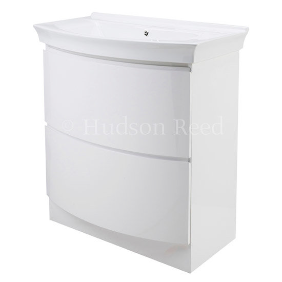 Hudson Reed Canopy Floor Standing Basin & Cabinet W800 x D475mm - White - FCA008 Large Image