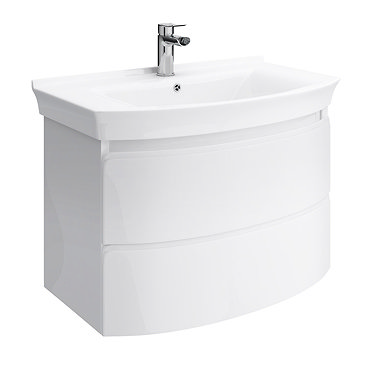 Hudson Reed Canopy Wall Mounted 2 Drawer Basin & Cabinet W800 x D475mm - White - FCA009 Profile Large Image