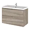 Hudson Reed 800mm Driftwood Full Depth Wall Hung 2-Drawer Unit & Basin Large Image