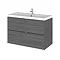 Hudson Reed Fusion 800mm Grey Avola Full Depth Wall Hung 2-Drawer Unit & Basin